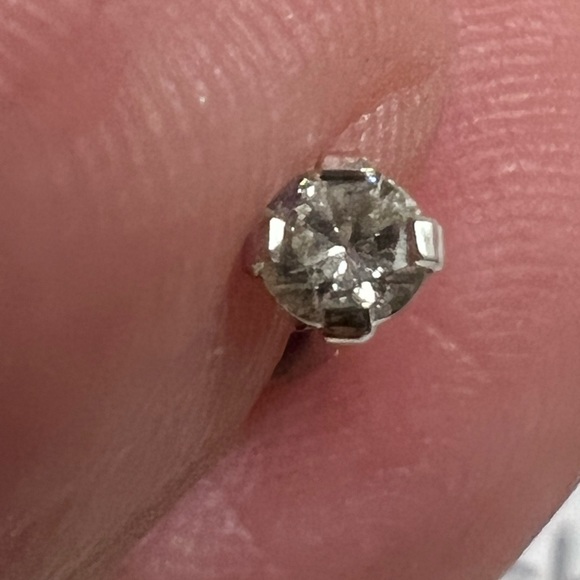 Custom Diamond Nose Ring 14k White Gold - Picture 4 of 13